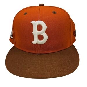 Ebbets Field Flannels Royal Giants Fitted Baseball Hat Orange Brown Size 7 3/8